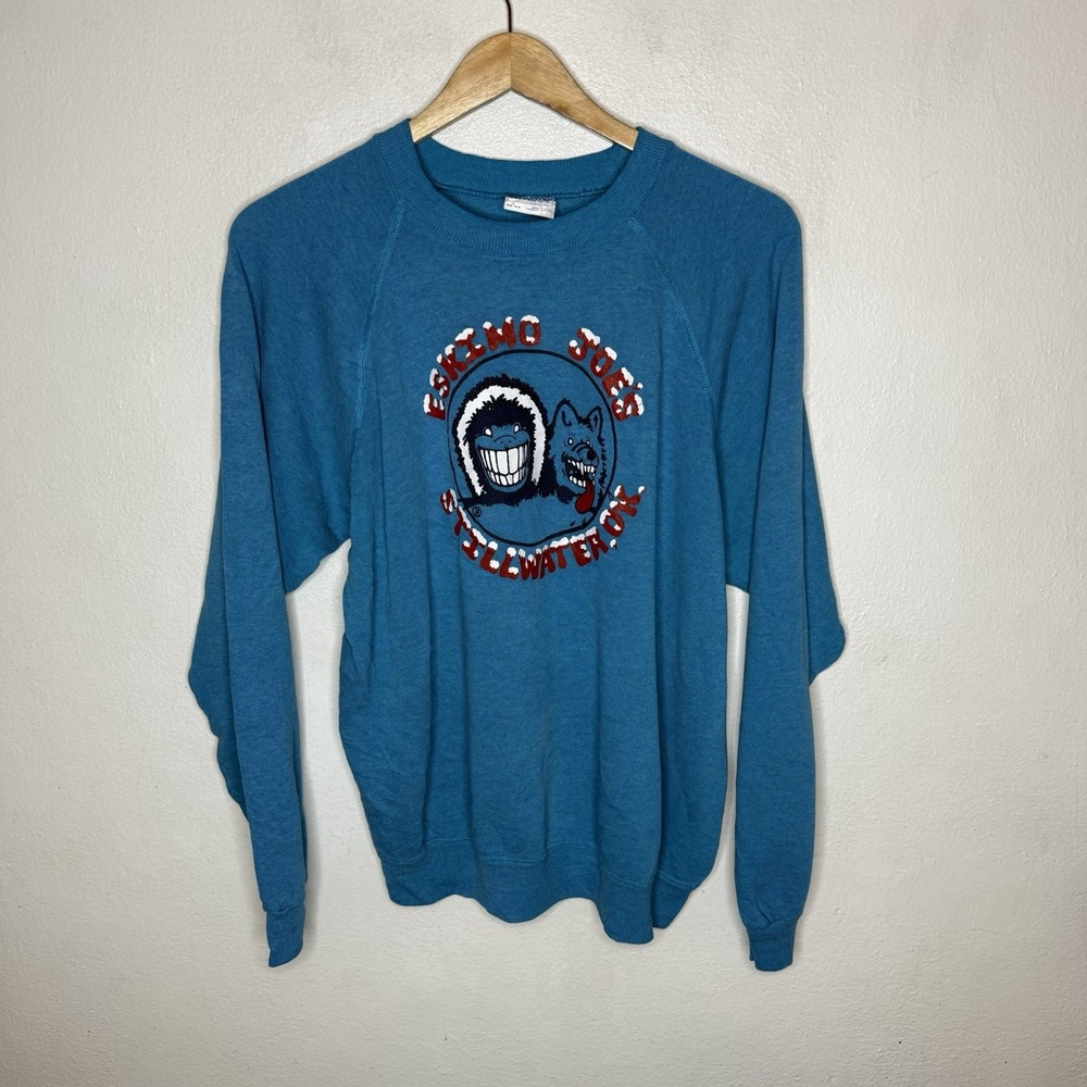 Vintage Hanes Eskimo Joes Stillwater, OK Sweatshirt Men's Large Pullover Sweater